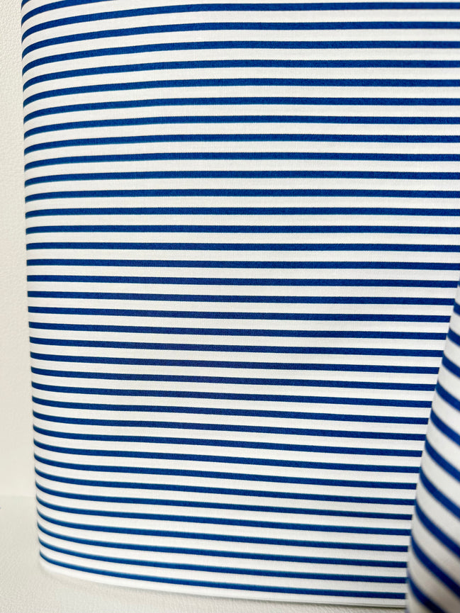 Navy Blue, White Stripes- Petite Basics- Sevenberry- Cotton Fabric- 44” (Royal)