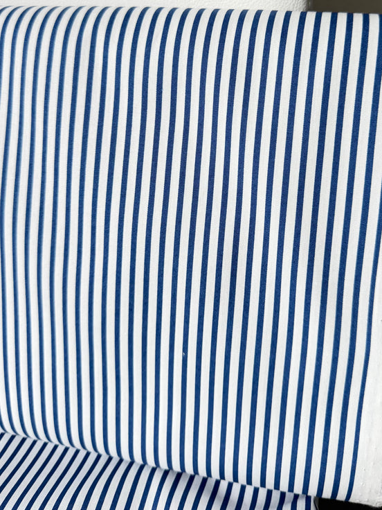 Navy Blue, White Stripes- Petite Basics- Sevenberry- Cotton Fabric- 44” (Royal)