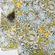 William Morris Large Florals- 44” Wide Cotton Fabric- “Golden Lily Sunshine