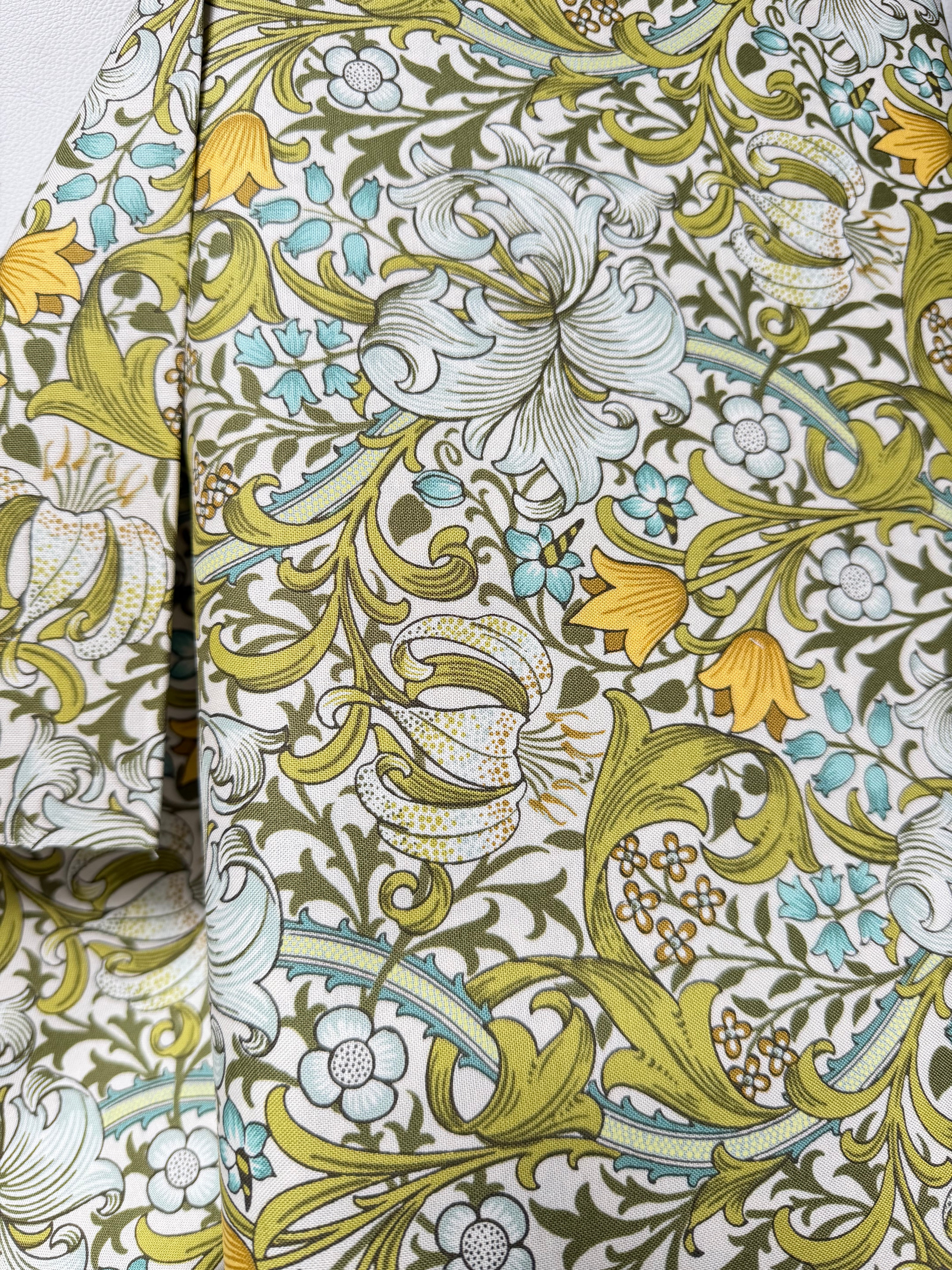 William Morris Large Florals- 44” Wide Cotton Fabric- “Golden Lily Sunshine