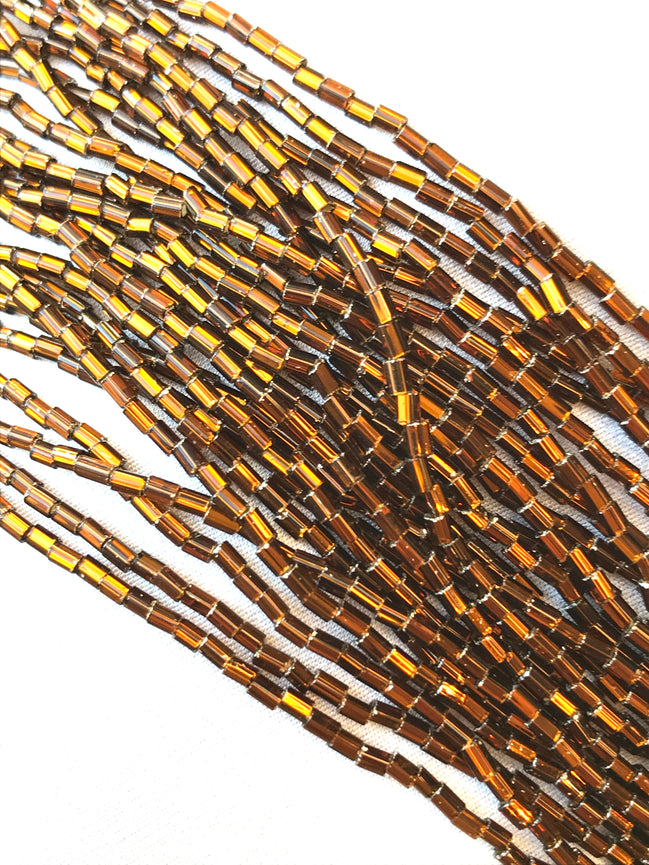 Dark Topaz Bugle Beads (2128)