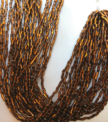 Dark Topaz Bugle Beads (2128)