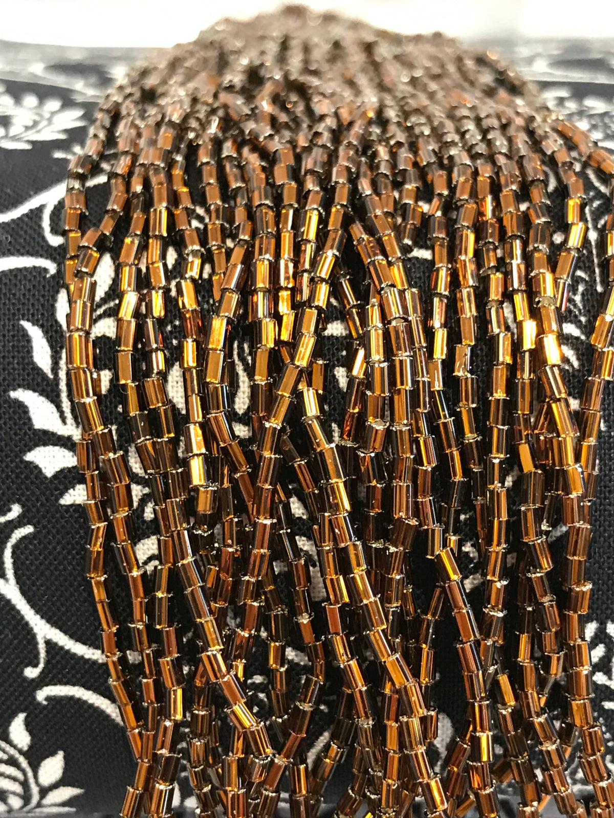 Dark Topaz Bugle Beads (2128)