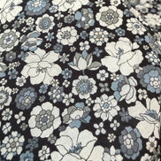 Flownny 100% Cotton Fabric - Lawn- Black, White Floral- 43