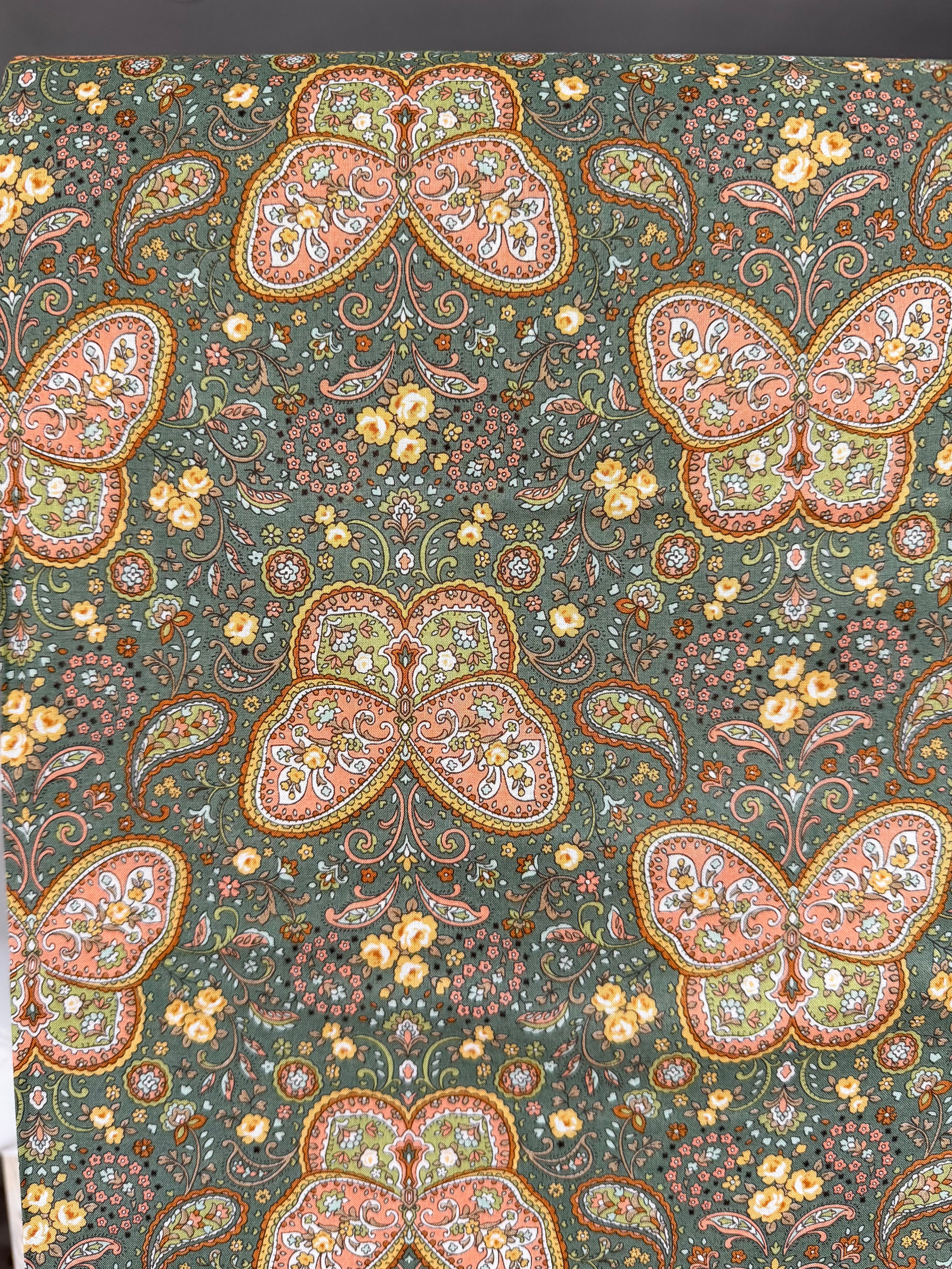 Butterflies, Paisley- Cotton Lawn 43”- KP9071-3C- Green- Cosmo