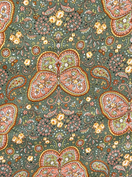 Butterflies, Paisley- Cotton Lawn 43”- KP9071-3C- Green- Cosmo