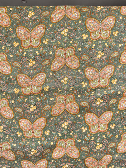Butterflies, Paisley- Cotton Lawn 43”- KP9071-3C- Green- Cosmo