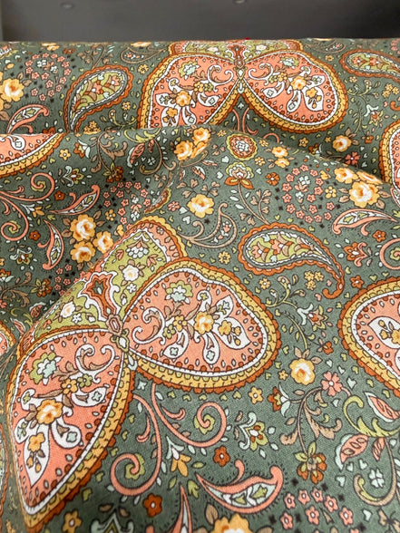 Butterflies, Paisley- Cotton Lawn 43”- KP9071-3C- Green- Cosmo