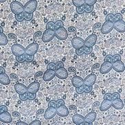 Butterflies, Paisley- Cotton Lawn 43”- KP9071-3A- Blue, White- Cosmo