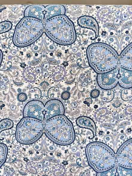 Butterflies, Paisley- Cotton Lawn 43”- KP9071-3A- Blue, White- Cosmo