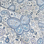Butterflies, Paisley- Cotton Lawn 43”- KP9071-3A- Blue, White- Cosmo