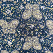 Butterflies, Paisley- Cotton Lawn 43”- KP9071-3E- Blue, Gray- Cosmo
