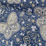 Butterflies, Paisley- Cotton Lawn 43”- KP9071-3E- Blue, Gray- Cosmo