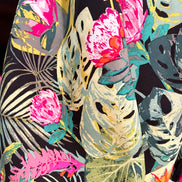 Botanical and Floral Print on Black 