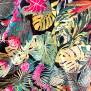Botanical and Floral Print on Black 
