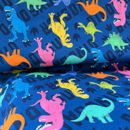 Cosmo Blue Dinosaurs- 43” Wide Cotton Oxford Fabric- COSAP61801