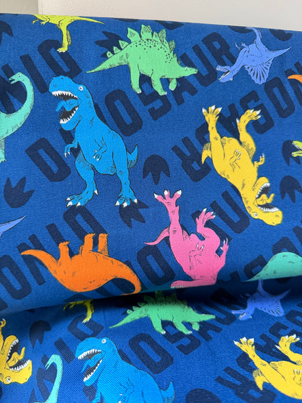 Cosmo Blue Dinosaurs- 43” Wide Cotton Oxford Fabric- COSAP61801