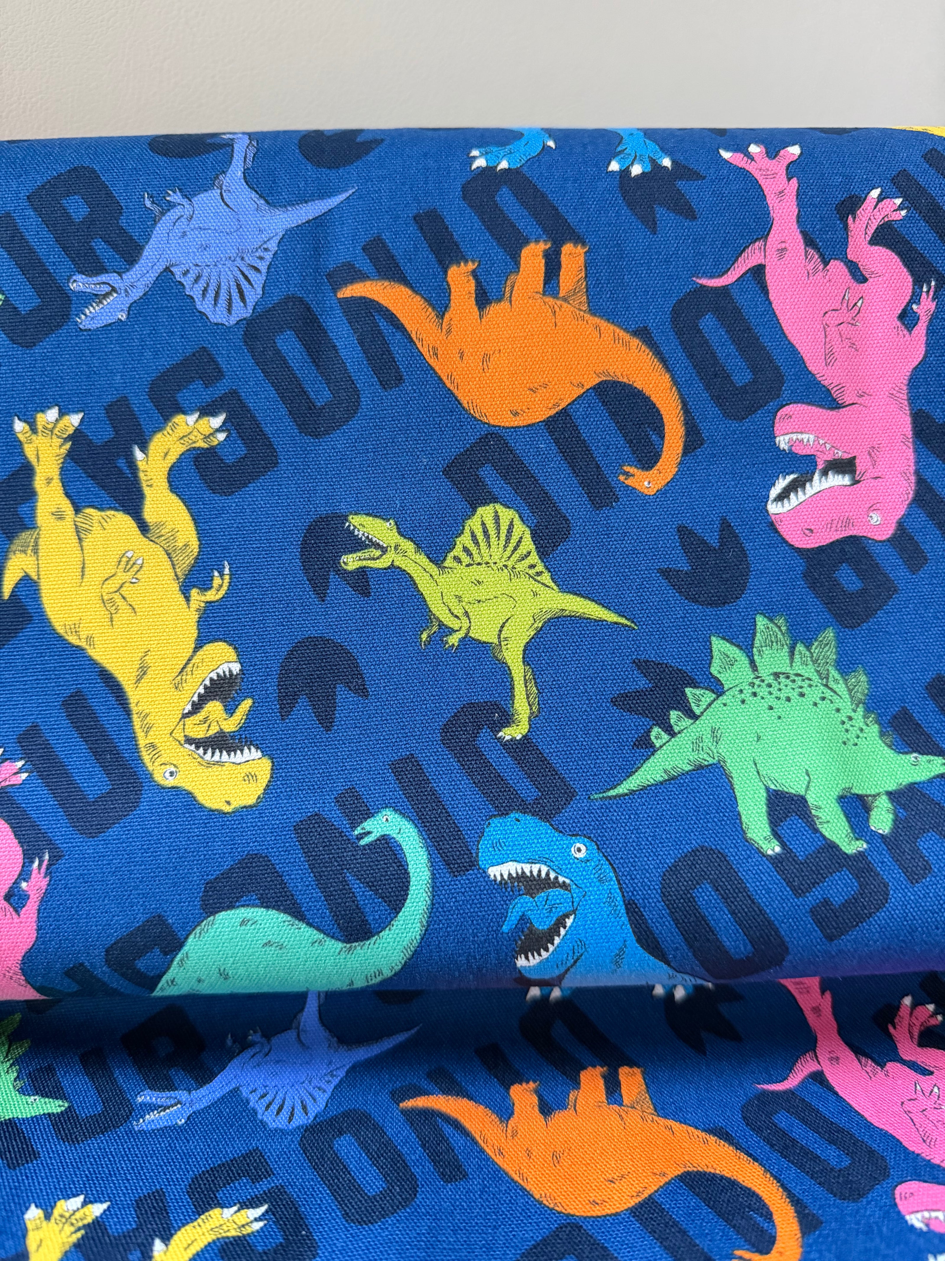 Cosmo Blue Dinosaurs- 43” Wide Cotton Oxford Fabric- COSAP61801