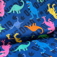 Cosmo Blue Dinosaurs- 43” Wide Cotton Oxford Fabric- COSAP61801