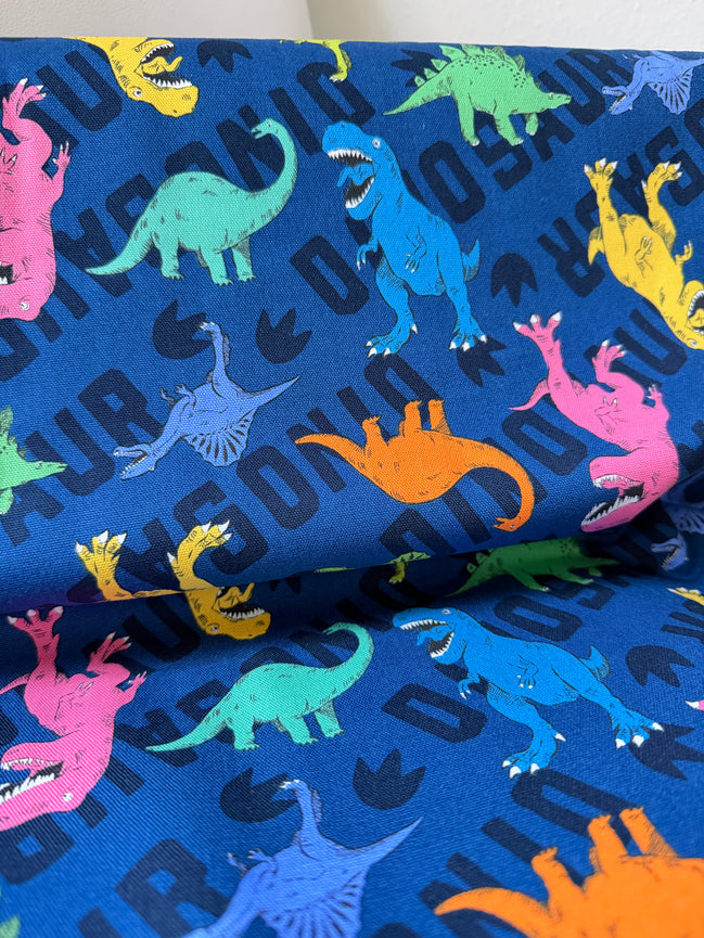 Cosmo Blue Dinosaurs- 43” Wide Cotton Oxford Fabric- COSAP61801