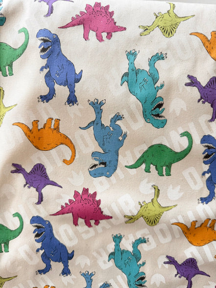 Cosmo Beige Dinosaurs- 43” Wide Cotton Oxford Fabric- COSAP61801
