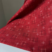 Crimson Red Cross-hatch Squares- 100% Cotton Fabric- 44” Wide- Sevenberry Kasuri
