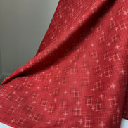 Crimson Red Cross-hatch Squares- 100% Cotton Fabric- 44” Wide- Sevenberry Kasuri