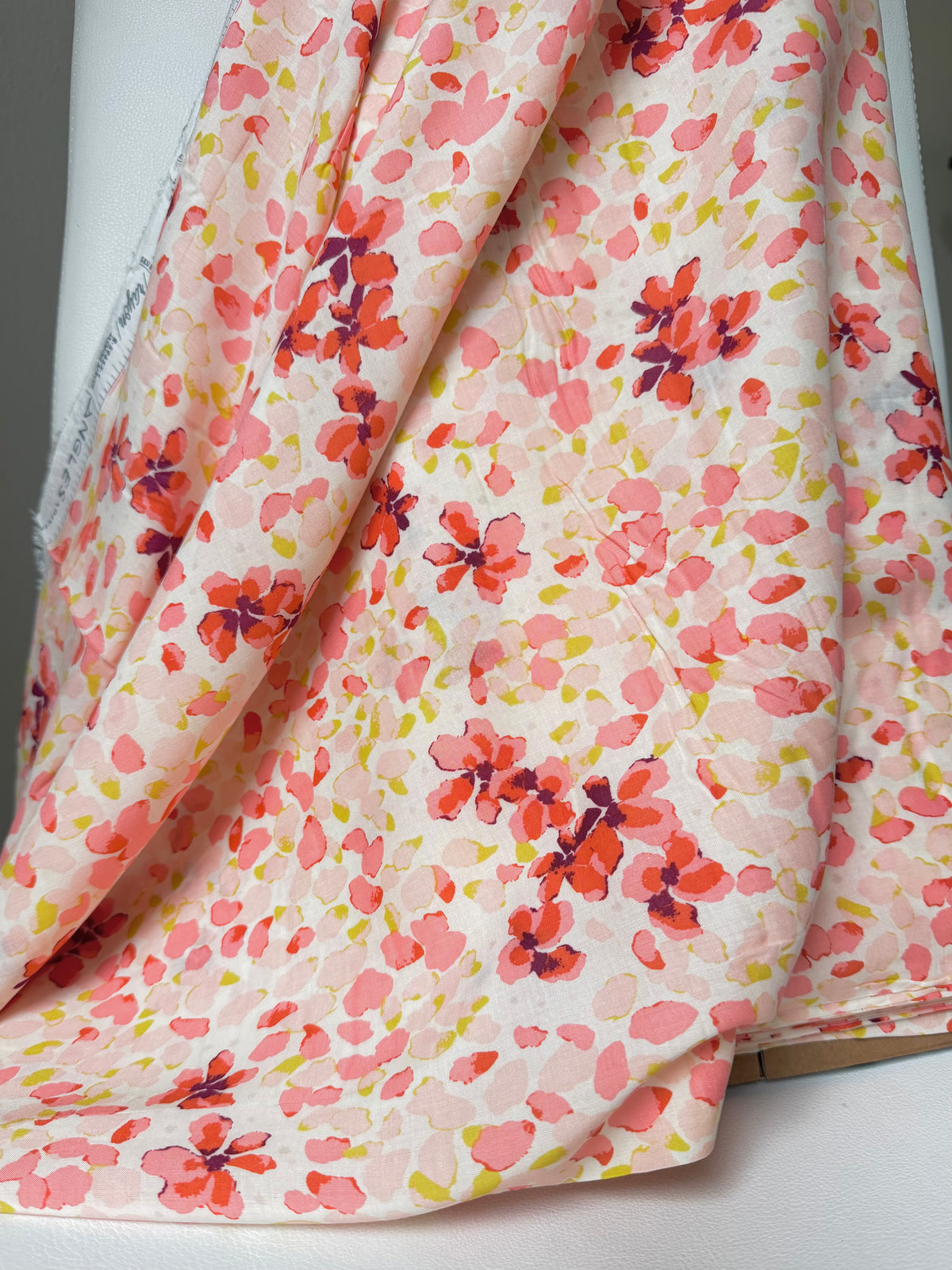 Pink, Red, Chartreuse on Cream “Jasmine Afresh