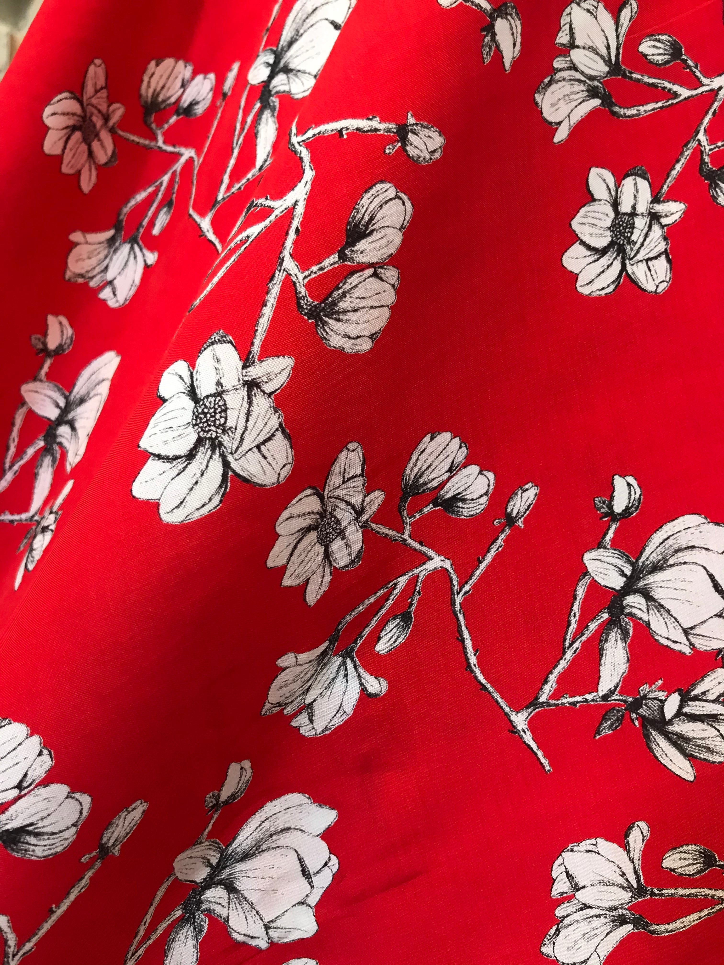 Magnolia Study Silkroad Rayon Challis- 56” Wide
