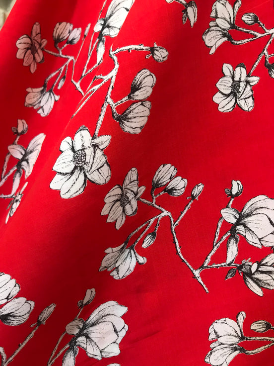 Magnolia Study Silkroad Rayon Challis- 56” Wide