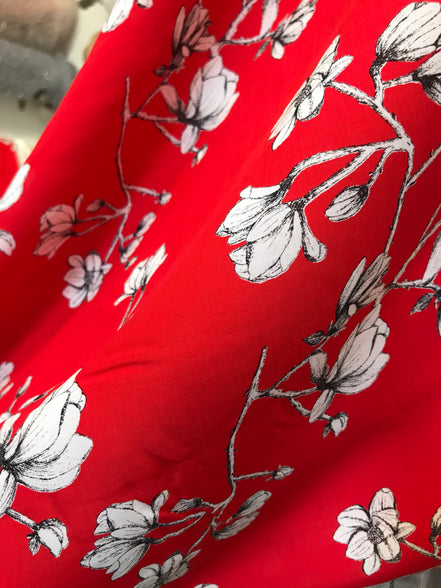 Magnolia Study Silkroad Rayon Challis- 56” Wide