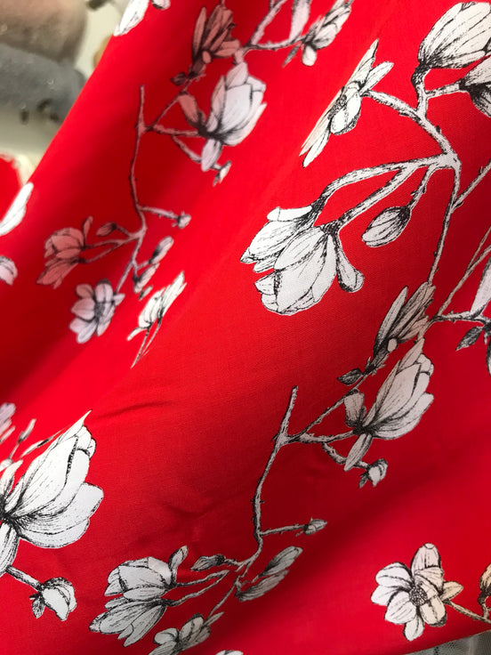 Magnolia Study Silkroad Rayon Challis- 56” Wide