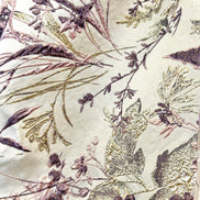 Deep Purple, Pink, Gold Floral on Greige/ Taupe Silk Jacquard/ Cloque Brocade (1731)