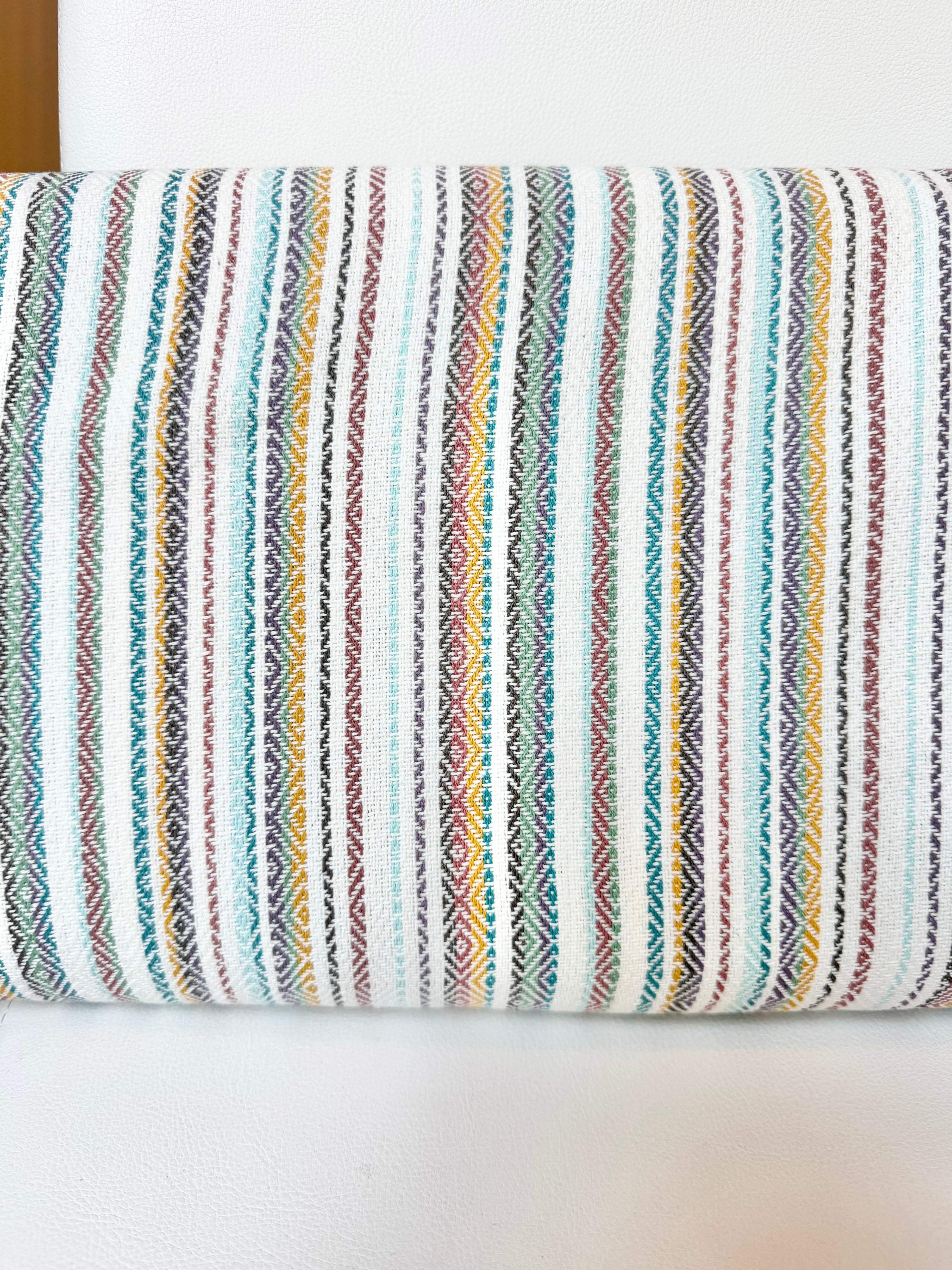 Cotton Woven Baja Blanket Stripes- 44” Wide- Heavy for Blankets, Pillows, Wraps- “Shell