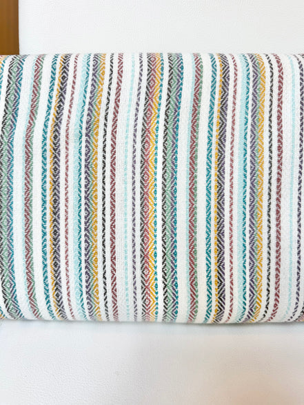Cotton Woven Baja Blanket Stripes- 44” Wide- Heavy for Blankets, Pillows, Wraps- “Shell"
