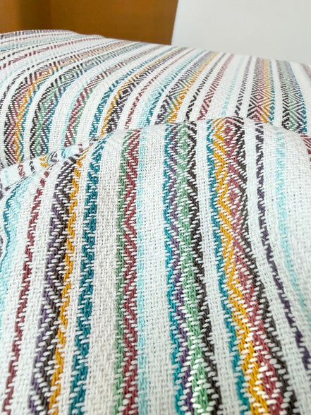Cotton Woven Baja Blanket Stripes- 44” Wide- Heavy for Blankets, Pillows, Wraps- “Shell"