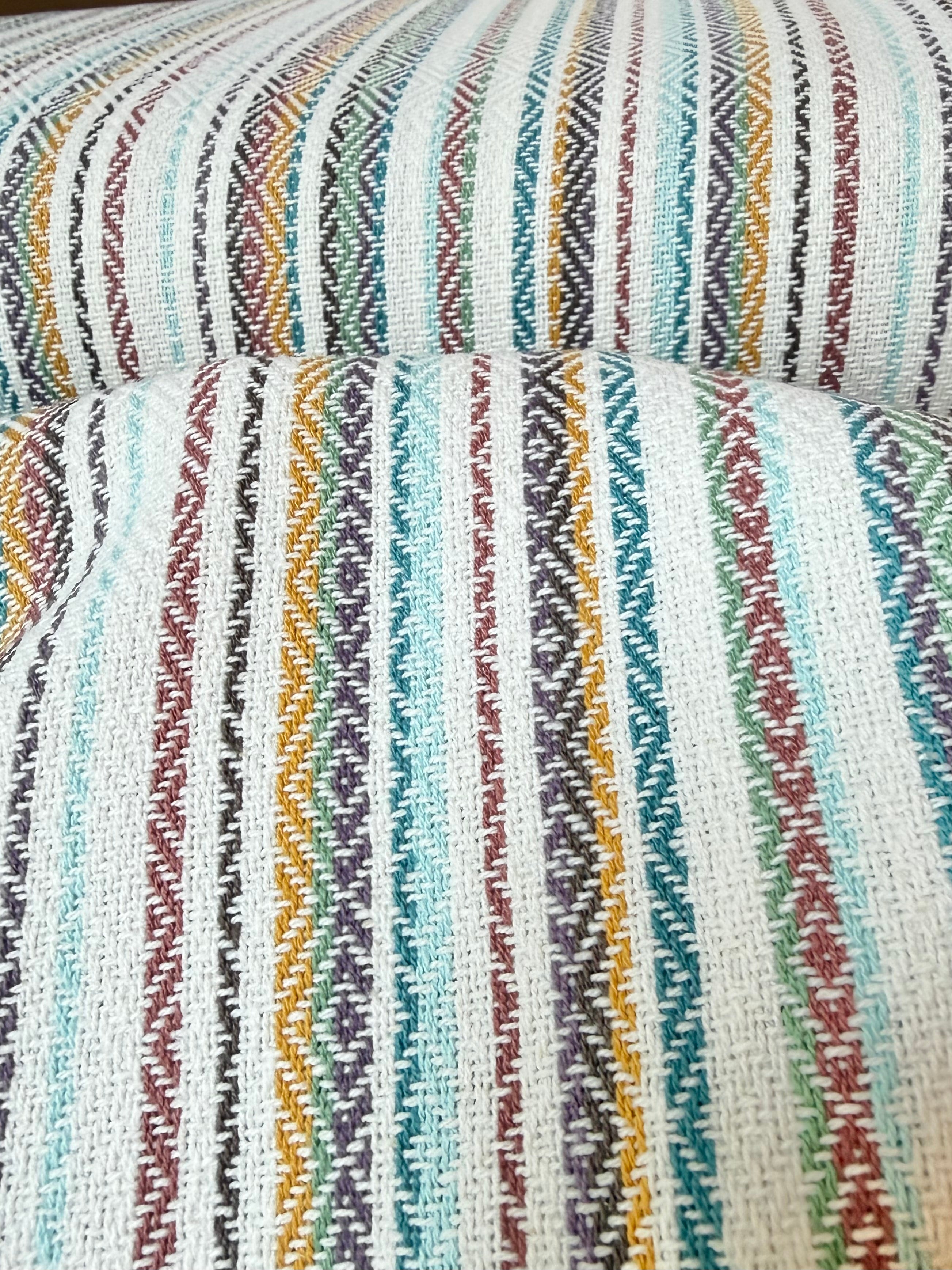 Cotton Woven Baja Blanket Stripes- 44” Wide- Heavy for Blankets, Pillows, Wraps- “Shell