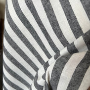 Essex Yarn Dyed Classic Wovens- Linen- Cotton Blend- Black- WIDE Stripes- 43” Wide