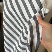 Essex Yarn Dyed Classic Wovens- Linen- Cotton Blend- Black- WIDE Stripes- 43” Wide