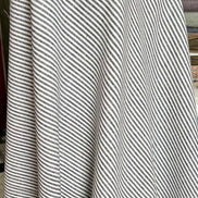 Essex Yarn Dyed Classic Wovens- Linen- Cotton Blend- Black- Narrow Stripes