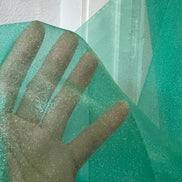 Teal Green Sparkle Organza- Nylon- 45” Wide