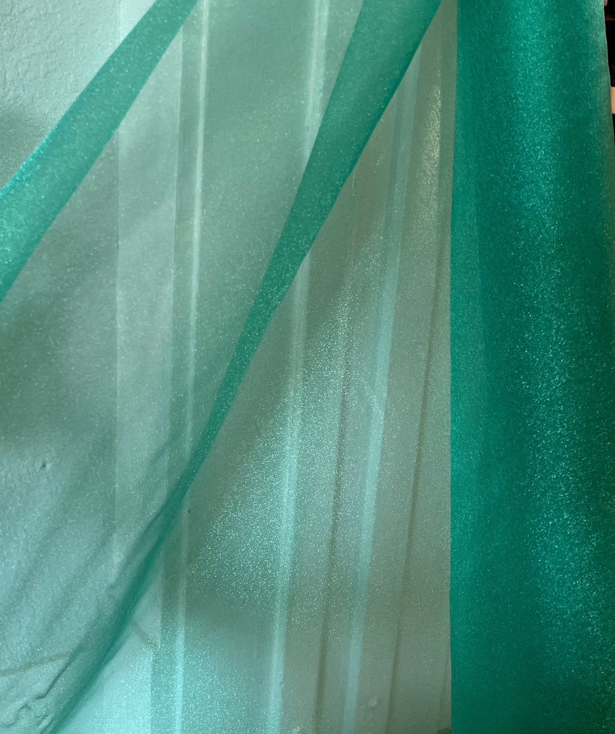 Teal Green Sparkle Organza- Nylon- 45” Wide