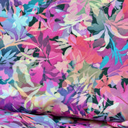 Purple, Blue, Pink Botanical Cotton Fabric- 44” Wide- “DAHLIA