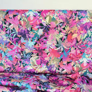 Purple, Blue, Pink Botanical Cotton Fabric- 44” Wide- “DAHLIA