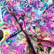 Purple, Blue, Pink Botanical Cotton Fabric- 44” Wide- “DAHLIA