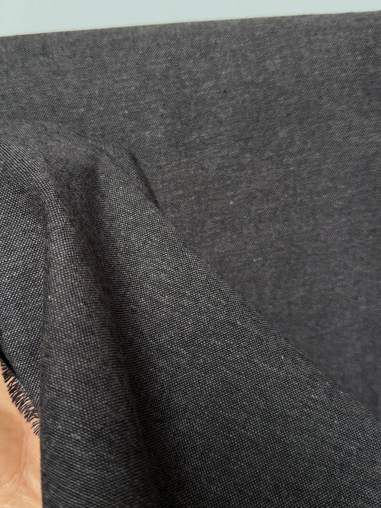 Brussels Washer Yarn Dye- Linen Rayon Blend- Black “Onyx"- 52" Wide