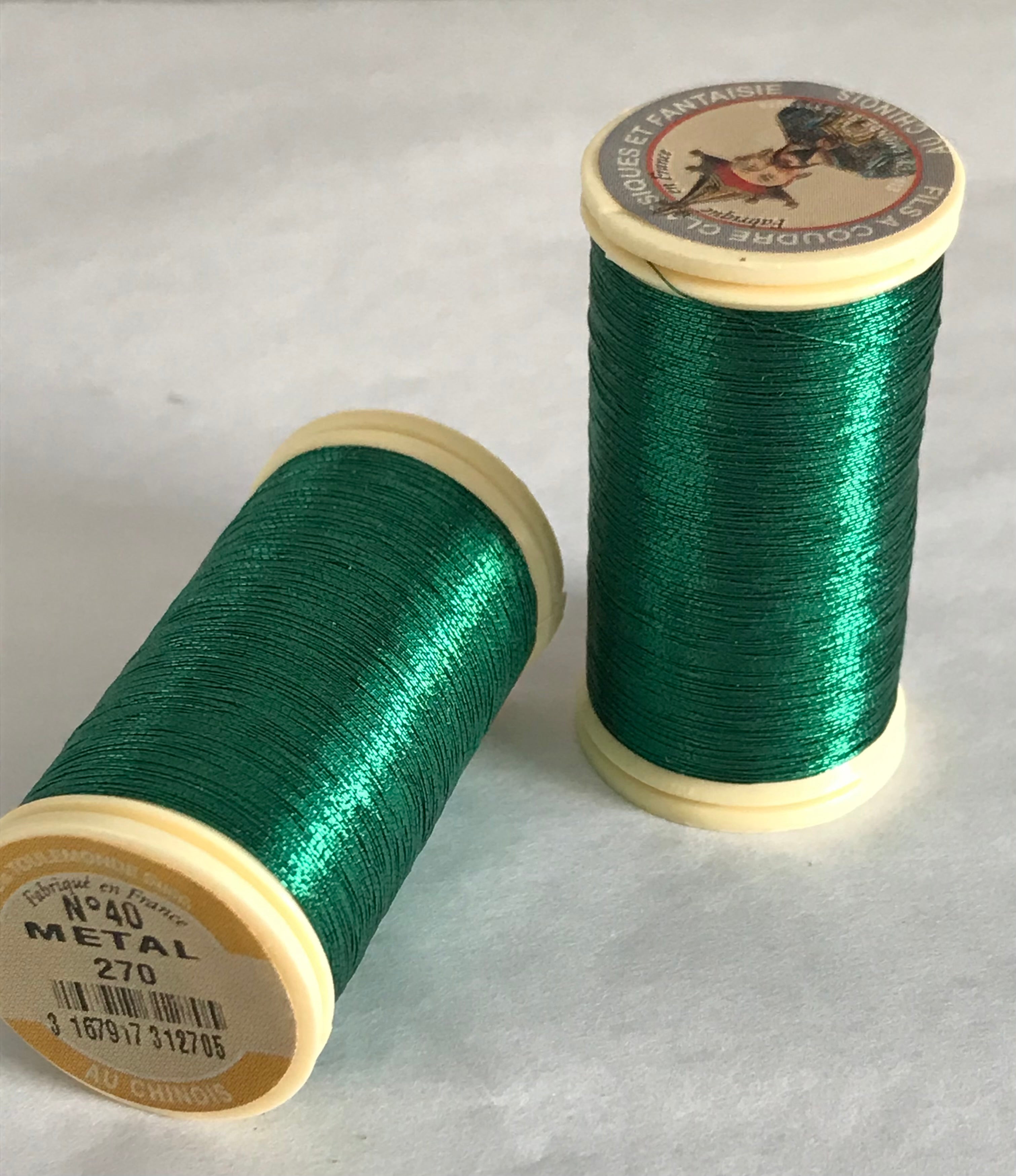Sajou No. 270- Pine- Metallic Thread- Fil au Chinois- Spool (100m)