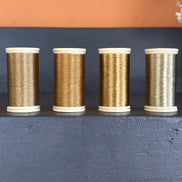 4 Pack Deal- Gold Variety- Sajou- Metallic Thread- Fil au Chinois
