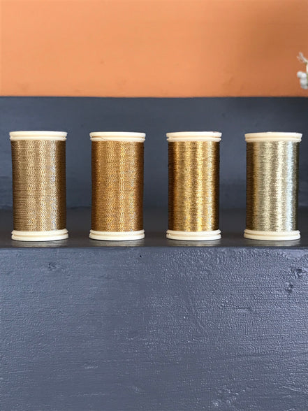 4 Pack Deal- Gold Variety- Sajou- Metallic Thread- Fil au Chinois