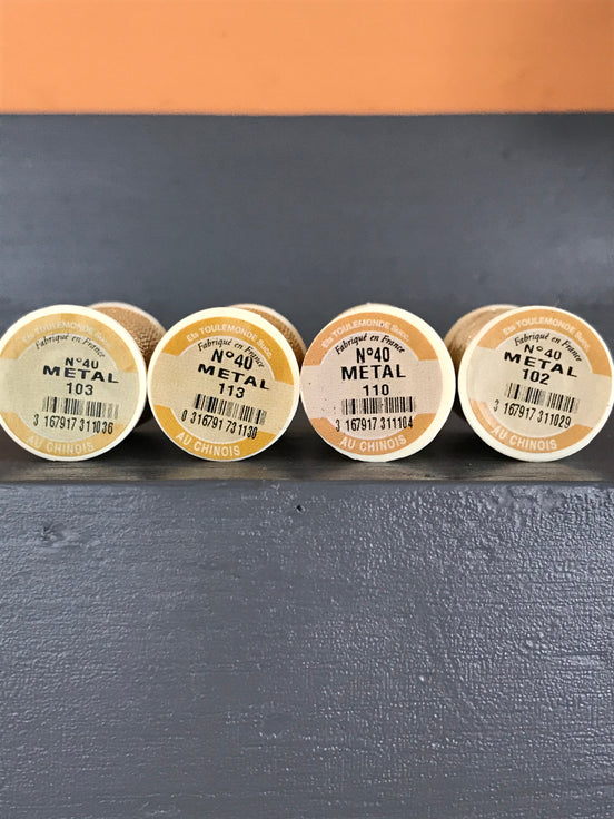 4 Pack Deal- Gold Variety- Sajou- Metallic Thread- Fil au Chinois